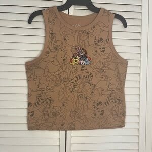 Disney Brown Tank Top with Character Embroidery